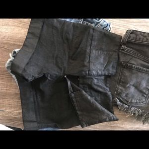 Leather high waisted shorts